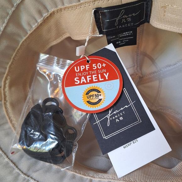 Fancet Bucket Hat Women's S/M 22" / 57 cm Beach Sun Summer Minimalist Neutral - Picture 4 of 5